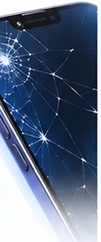Cracked iPhone screen before screen replacement at FIXSTORY DTLA