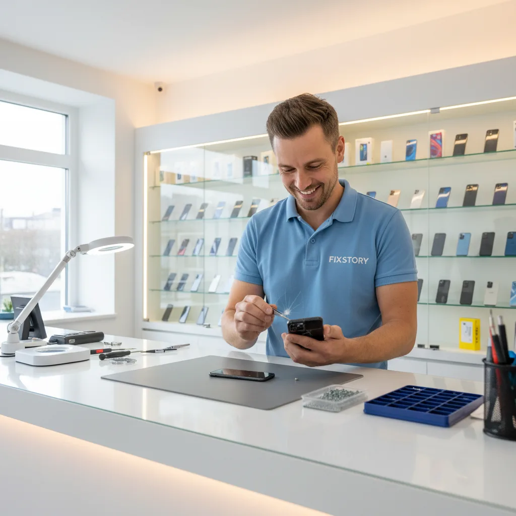 Close-up of a smartphone with a small, spiderweb crack in the corner, hinting at a bigger problem.