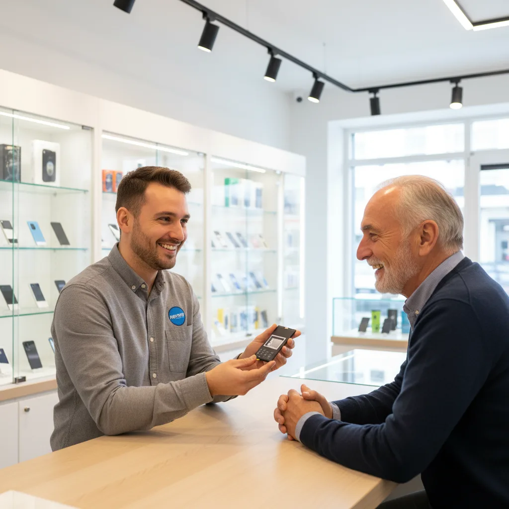 Close-up of a new, high-quality iPhone replacement battery ready for installation