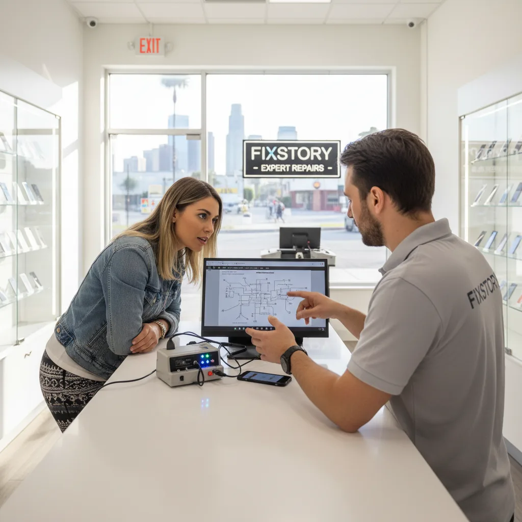 The FIXSTORY storefront in Downtown Los Angeles with a welcoming sign.