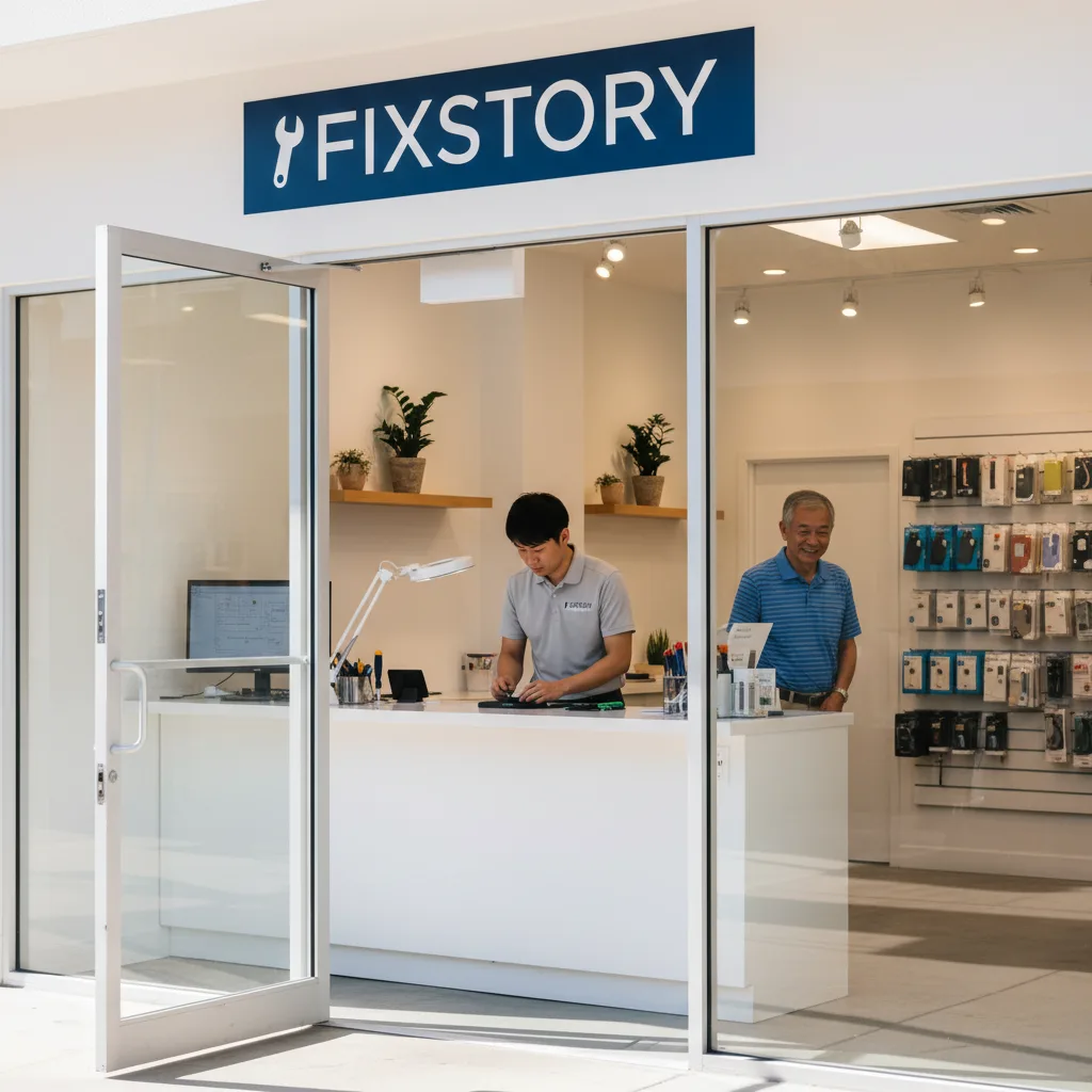 The FIXSTORY storefront in Downtown LA, with a clear sign and welcoming entrance.