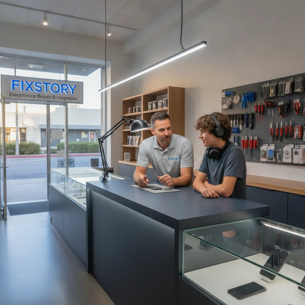 The FIXSTORY storefront in Downtown LA, with its clear signage and welcoming entrance.